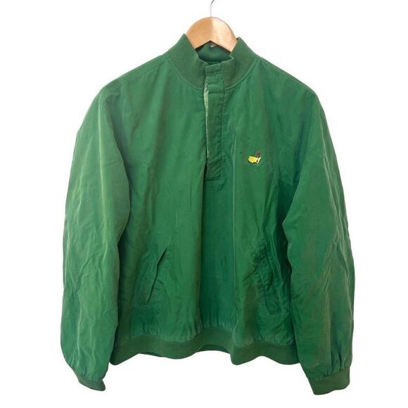 Vintage 80s Masters Golf Augusta 100% Silk Water Resistant Windbreaker RARE! L - Picture 1 of 13